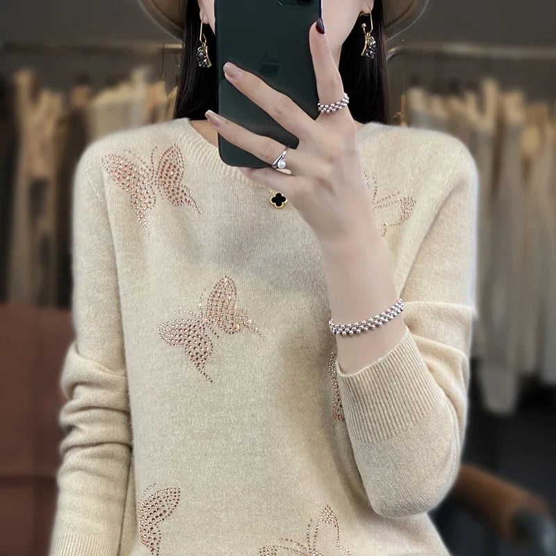 2024 New Cashmere Sweater Women O-Neck Fashion Pullover Winter And Autumn Basic Cashmere Sweater Women  Amaijoin