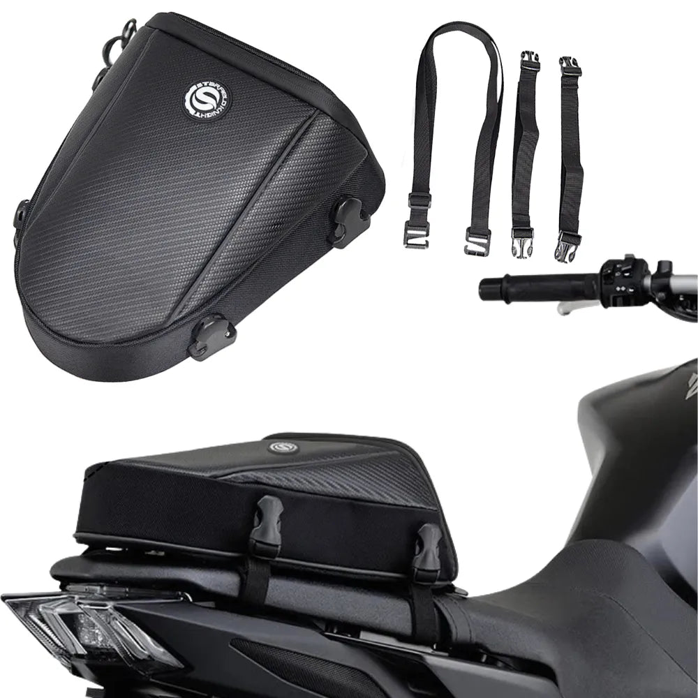 Multifunction Motorcycle Rear Seat Bag Waterproof Motorcycle Tail Bag Large Capacity Motocross Rider Shoulder Bag with Raincover  Amaijoin