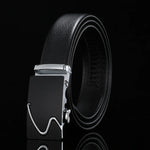 Carregue a imagem no visualizador da Galeria, For Men Famous Work Business Black Cowskin PU Strap Men Leather Belt Metal Automatic Buckle Brand High Quality Luxury Belts  Amaijoin
