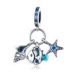 Load image into Gallery viewer, Octopus Dolphin Crab Starfish Turtle Shell Ocean Mermaid Scallops Anchor cruise ship Charms 925 Silver For Original Jewelry Gift  Amaijoin
