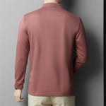 Carregue a imagem no visualizador da Galeria, New Men&#39;s Casual Long Sleeve Polo Shirt Fashion Solid Color Top  Amaijoin
