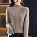 Carregue a imagem no visualizador da Galeria, Cashmere sweater women pullover autumn and winter casual half high neck solid long sleeve knitted sweater pullover female top  Amaijoin
