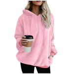 Carregue a imagem no visualizador da Galeria, Winter Women Long Sleeve Fleece Hooded Sweatshirt Pullover Warm Jumper Sweaters With 1/4 Zip  Amaijoin
