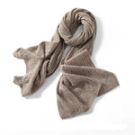 Carregue a imagem no visualizador da Galeria, 100 Cashmere Scarf for Women Winter Soft Warm Fashion Knitted Pashmina shawl Solid Color Hollow Jacquard Long Shawl Wrap  Amaijoin
