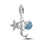 Load image into Gallery viewer, Charms Plata De Ley 925 Evil Blue Eyes Silver Sun Star Elk Dinosaur Flower Charm of Original Fits Women Anniversary DIY Jewelry  Amaijoin
