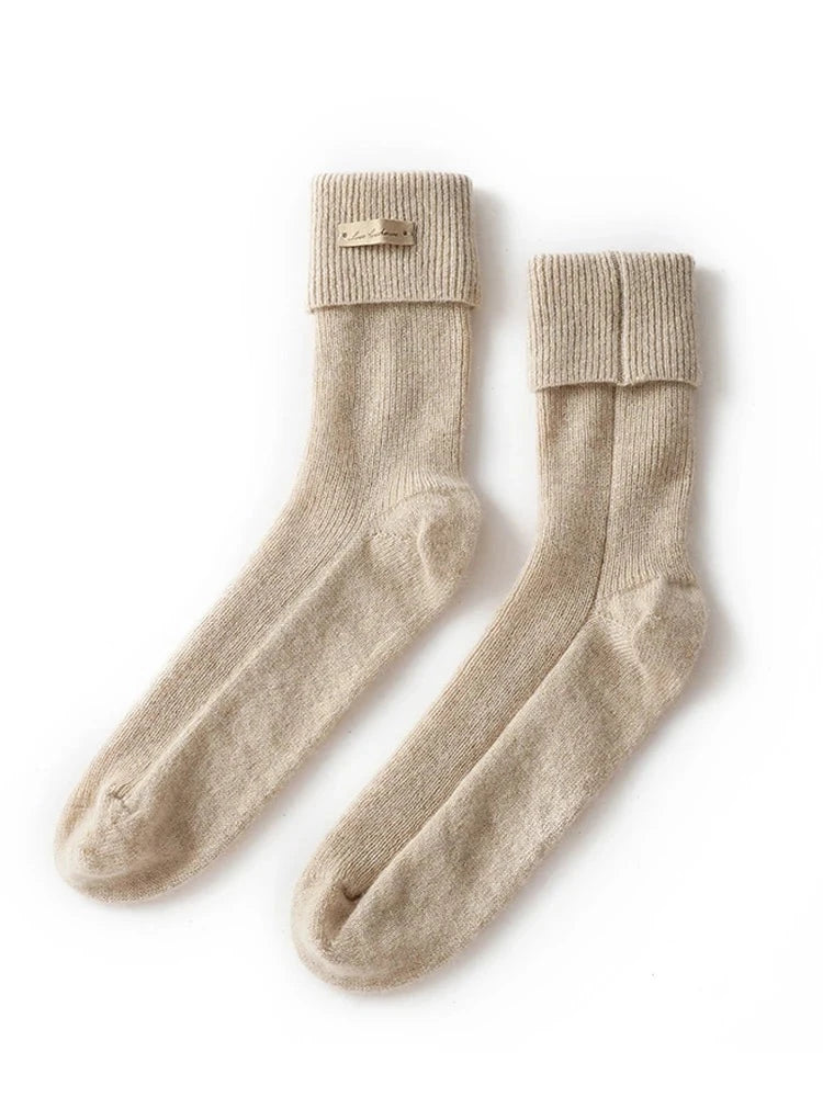 Birdtree 100%Pure Cashmere Socks For Men And Women New Trend Elastic Casual Comfortable Warm Socks 2023 Autumn Winter P3N324QC  Amaijoin