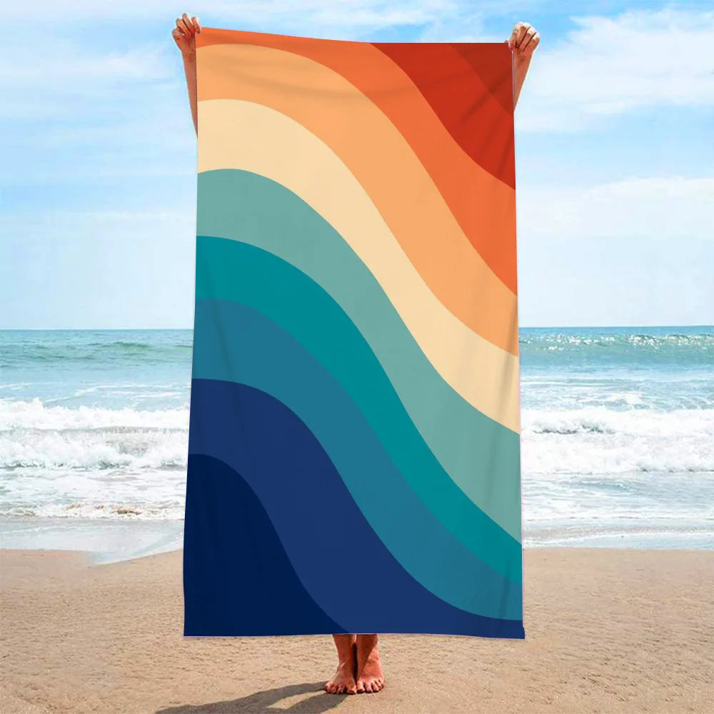 Microfiber Beach Towel Rainbow Striped Pool Towels Quick Dry Towel Summer Beach Towels Swimming Towel for Adults Kids  Amaijoin