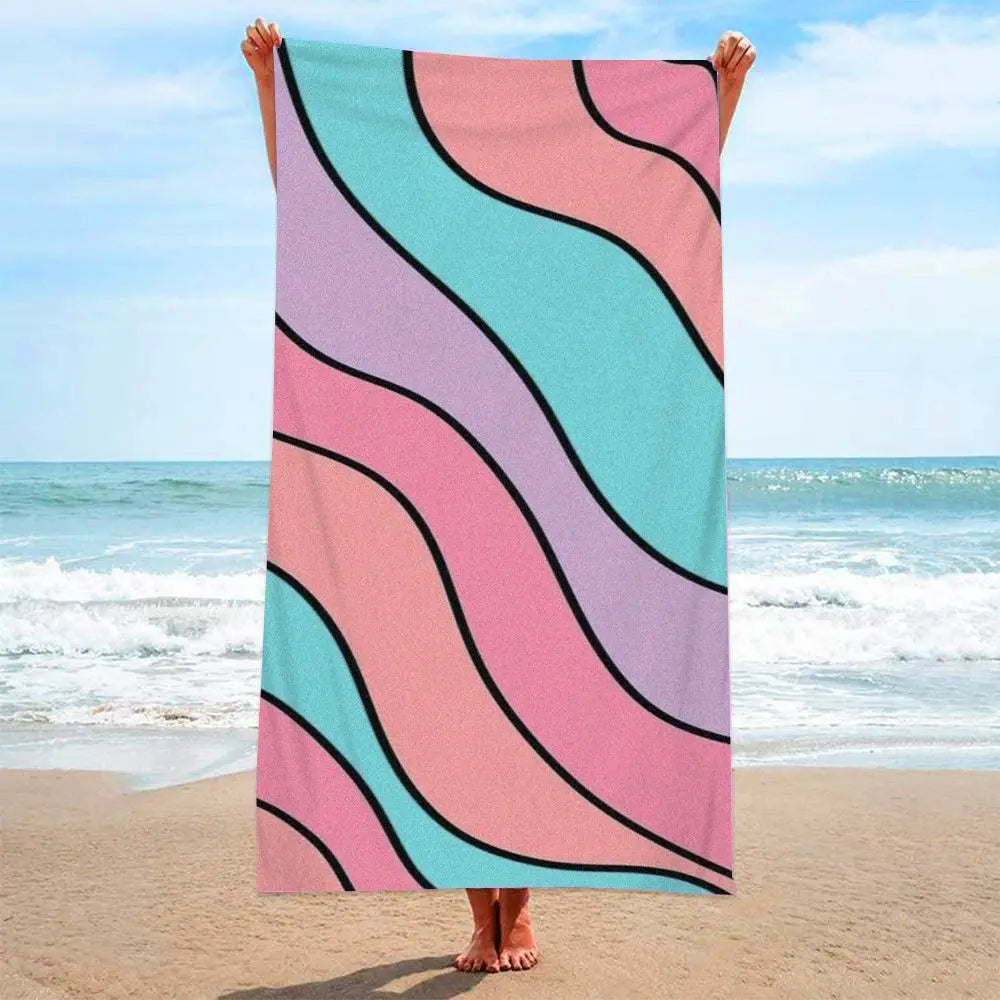 Microfiber Beach Towel Rainbow Striped Pool Towels Quick Dry Towel Summer Beach Towels Swimming Towel for Adults Kids  Amaijoin