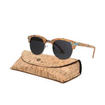 Carregue a imagem no visualizador da Galeria, Kenbo Half Frame Polarized Wood Sunglasses With Case Man Woman Luxury Brand Designer Sun Glasses Male Retro Rivet Mirror Eyewear  Amaijoin
