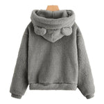 Carregue a imagem no visualizador da Galeria, Autumn Winter Women&#39;s Hoodies Winter Women Long Sleeve Rabbit Ear Hood Sweatshirt Cute Plush Warm Casual Hoodie Tops  Amaijoin
