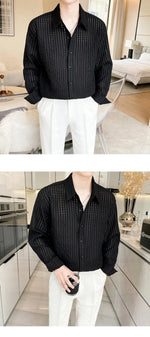 Carregue a imagem no visualizador da Galeria, Camisa Tuxedo V-Neck Business  Amaijoin
