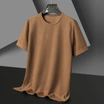 Carregue a imagem no visualizador da Galeria, Short sleeved Polo shirShort sleeved Waffle Solid Polot fashion splicing men&#39;s round neck top cotton daily short sleeved T-shirt  Amaijoin
