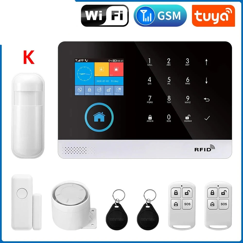 PGST 103 2.4 inch Screen 4G 2G WIFI GSM Home Bulgar Security System for Home 433MHz APP Control RFID Card with PIR Motion  Amaijoin