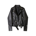 Load image into Gallery viewer, ZVRI classic black Spring and Autumn 2023 The new belt detachable epaulet motorcycle jacket leather jacket  Amaijoin
