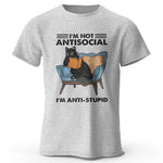 Carregue a imagem no visualizador da Galeria, Men&#39;s I Am Not Anti Social Printed T-Shirt 100% Cotton Oversized Funny Cat Graphic Tees for Men Women Summer Tops  Amaijoin
