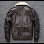 Carregue a imagem no visualizador da Galeria, Plus Size Bust 140cm Bomber Men Genuine Leather Jacket Natural Fur Collar Classic Casual G1 Real Cowhide Mens Coat Winter Warm  Amaijoin
