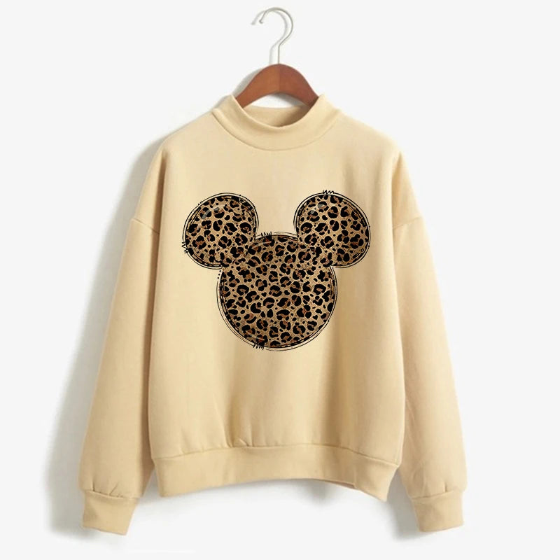 Sweatshirts Turtleneck Minnie Kawaii Cartoon  Anime Sweatshirt Disney Mickey Mouse Hoodie Clothes Girl Boy Top Hoodies  Amaijoin