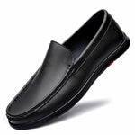 Carregue a imagem no visualizador da Galeria, 2023 Men Black Hollowed Out Leather Shoes Brand Summer Genuine Leather Mens Loafers Moccasins  Breathable Slip on Driving Shoes  Amaijoin
