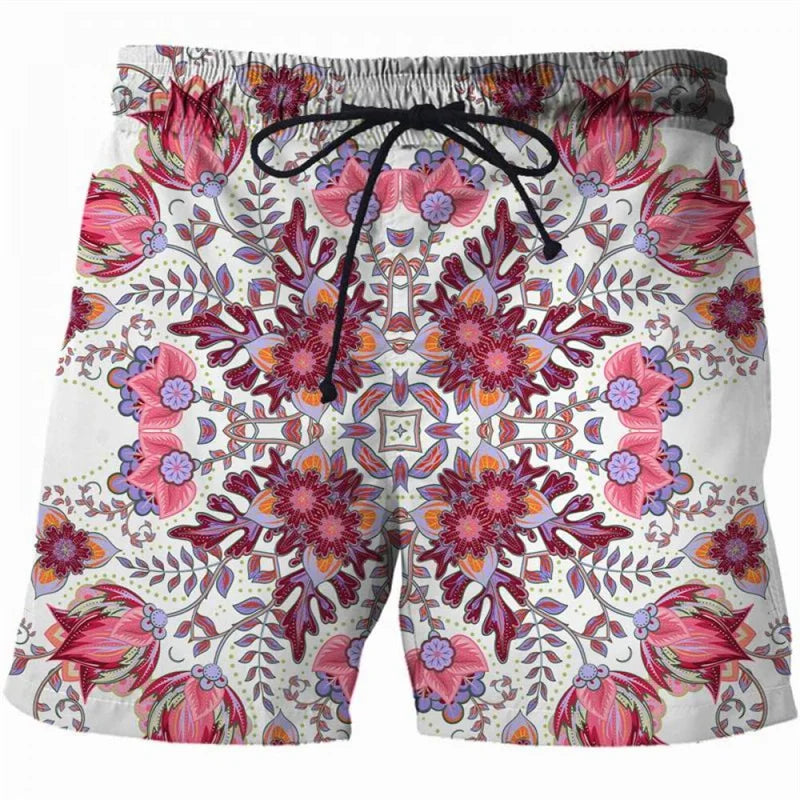 Retro Luxury 3d Print Floral Beach Shorts For Men Summer Swimming Trunks Surf Board Shorts Popular Streetwear Sports Short Pants  Amaijoin