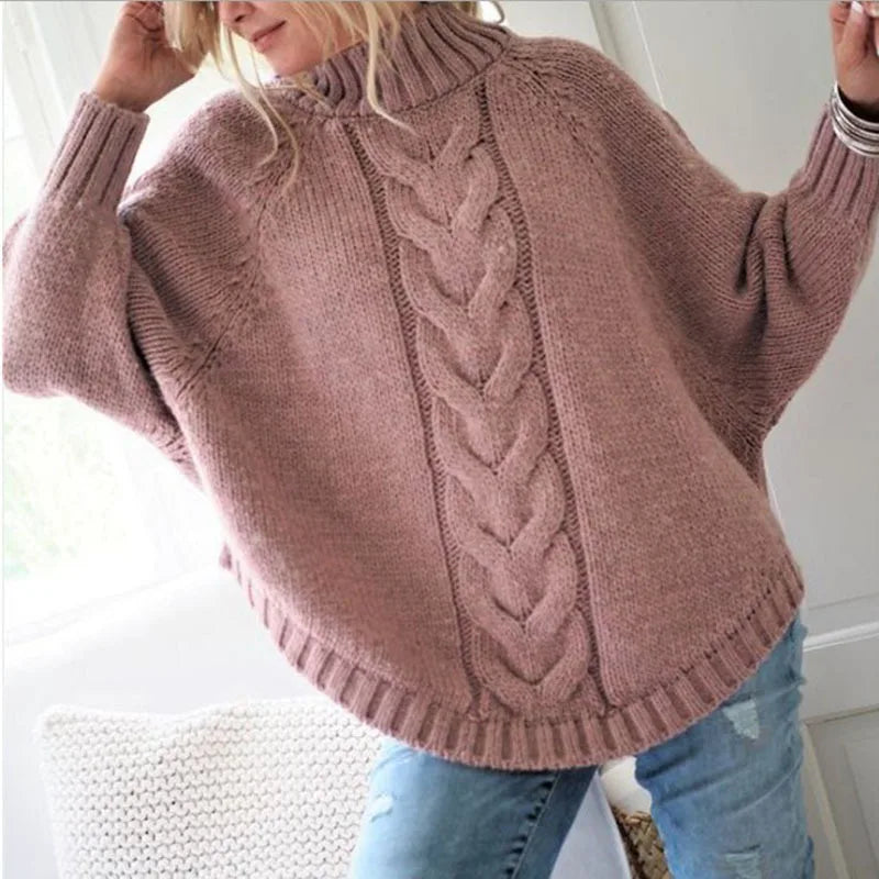 Women Sweater Casual Pullovers Autumn Winter Basics Knitted Loose O-neck Batwing Sleeve Elegance Sweet Female Clothing  Amaijoin