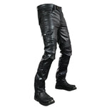 Carregue a imagem no visualizador da Galeria, NEW Motorcycle Riding Jeans Motocross Racing Pants PU Leather Biker Trousers Waterproof Windproof Men With 4 X CE Knee Hip Pad  Amaijoin
