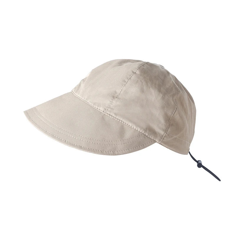 Foldable Wide Brim Ponytail Sun Hat Drawstring Adjustable Cap  Summer Quick-dry Visor Fisherman CapFor Women Beach Hat  Amaijoin