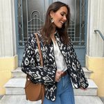 Carregue a imagem no visualizador da Galeria, PB&amp;ZA 2024 Spring New Women&#39;s Fashion and Elegance Short and Versatile Printed Quilted Round Face Jacket Coat  Amaijoin
