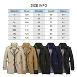 Carregue a imagem no visualizador da Galeria, Men&#39;s Business Windbreaker Long Jackets Pure Cotton Trench Coats Casual 2022 Spring Fall Winter Fashion Suit Streetwear Blazers  Amaijoin
