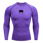 Load image into Gallery viewer, Men O-Neck Compression Shirt Gym MMA Long or Short Sleeve T-shirt Men&#39;s Fitness Bodybuilding Clothes Rashguard Sports Top Tees  Amaijoin
