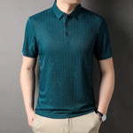 Carregue a imagem no visualizador da Galeria, New Men&#39;s Plaid Badge Short Sleeved POLO Shirt Summer Casual Top  Amaijoin
