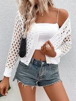 Carregue a imagem no visualizador da Galeria, Sweater woman short long-sleeved Cardigan Small Coat Beach section of spring and summer  Amaijoin
