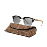 Carregue a imagem no visualizador da Galeria, Kenbo Half Frame Polarized Wood Sunglasses With Case Man Woman Luxury Brand Designer Sun Glasses Male Retro Rivet Mirror Eyewear  Amaijoin
