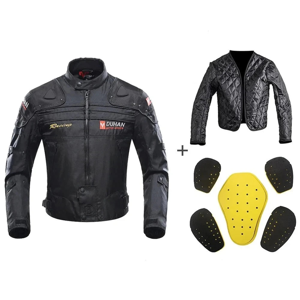 DUHAN Motorcycle Jacket Pants Set Men Moto Cycling Suit Waterproof Keep Warm Liner Motocross Jacket Body Protector Four Seasons  Amaijoin