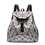 Load image into Gallery viewer, Women Geometric Backpack Bags Matte Female Drawstring Backpacks For Teenage Girls Bagpack Bag Ladies Holographic Daily Backpack  Amaijoin
