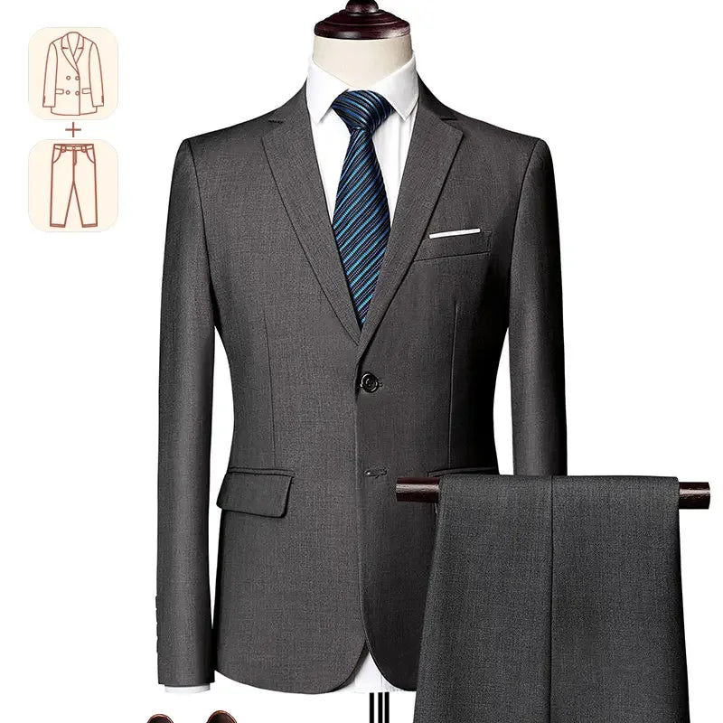 Men's Business Casual Suit for Weddings, Genuine Blazer, Vest and Pants, Big & Tall,Slim Fit Waistcoat, Dress Trousers, US Size  Amaijoin