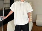 Carregue a imagem no visualizador da Galeria, NOYMEI Korean Style Metal Chain Decoration Summer 2024 Short Sleeve T-shirt White Round Neck Fashionable Trendy Male Top WA3828  Amaijoin
