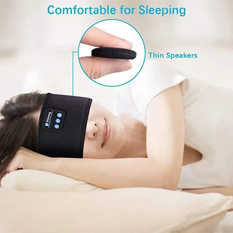 Fone Bluetooth Earphones Sports Sleeping Headband Elastic Wireless Headphones Music Eye Mask Wireless Bluetooth Headset Headband  Amaijoin