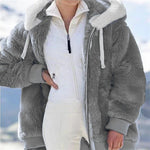 Carregue a imagem no visualizador da Galeria, Winter Warm Women&#39;s Faux Fur Jacket Plush Coat New Casual Hooded Zipper Soft Fleece Cashmere Jackets Female Thick Clothing y2k  Amaijoin
