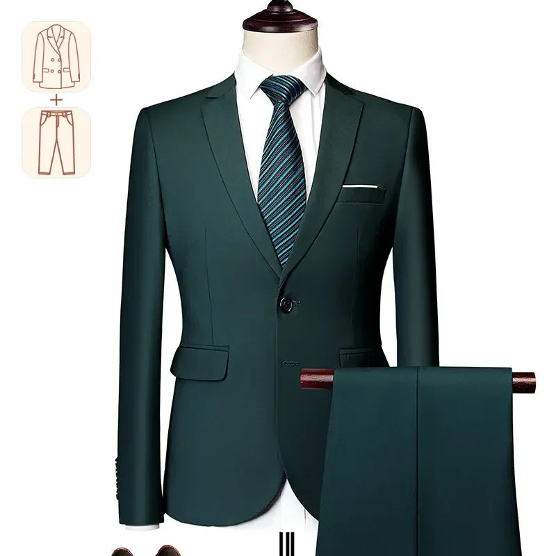 Men's Business Casual Suit for Weddings, Genuine Blazer, Vest and Pants, Big & Tall,Slim Fit Waistcoat, Dress Trousers, US Size  Amaijoin