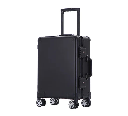 Smooth 100% Aluminum Suitcase Spinner Carry-on Cabin Trolley Case 100 Aluminium Luggage  Amaijoin