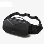 Carregue a imagem no visualizador da Galeria, OZUKO Hard Shell Men Waist Bag Fashion Chest Bags Outdoor Sports Belt Bag for Teenager Waterproof USB Charging Male Shoulder Bag  Amaijoin
