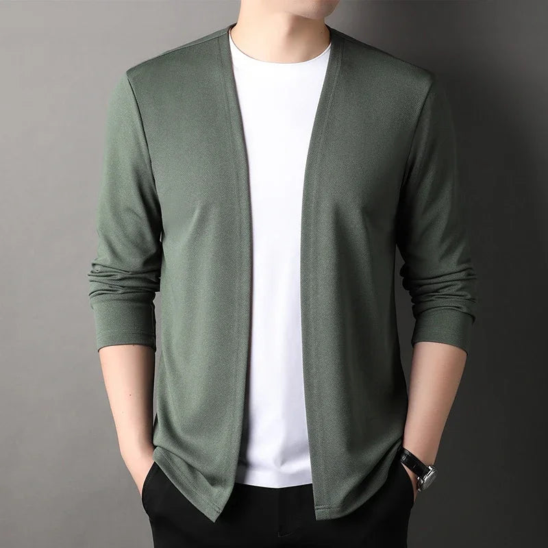 New Men's Long Sleeved Cardigan Jacket Casual Fashion Top  Amaijoin