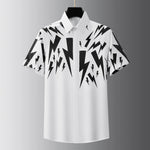 Carregue a imagem no visualizador da Galeria, Luxury Summer Short Sleeved Shirt for Men Fashion Lightning Printed Casual Shirts Social Streetwear Business Dress Shirt 2024  Amaijoin
