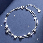 Carregue a imagem no visualizador da Galeria, 925 Sterling Silver Stars Bracelets For Women Fashion Korean Designer Frosted Bead Bracelet Beautiful Party Wedding Jewelry Gift  Amaijoin
