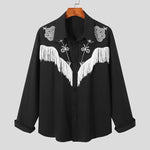 Carregue a imagem no visualizador da Galeria, INCERUN 2023 Men Shirt Embroidered Tassel Patchwork Lapel Long Sleeve Fashion Camisa Streetwear Button Casual Men Clothing S-5XL  Amaijoin
