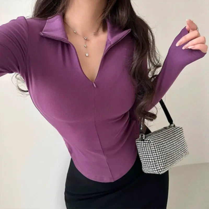 T-shirts Slim Plain Coquette Clothes Women's Polo Sexy Casual Tops Female Tee Sales Offer Free Shipping Trend 2024 New Clothing  Amaijoin