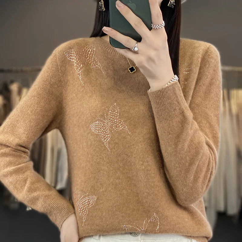 2024 New Cashmere Sweater Women O-Neck Fashion Pullover Winter And Autumn Basic Cashmere Sweater Women  Amaijoin