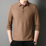 Carregue a imagem no visualizador da Galeria, Men&#39;s Business Casual Polo Long Sleeve T-shirt Summer Comfortable  Solid Cotton Top  Amaijoin
