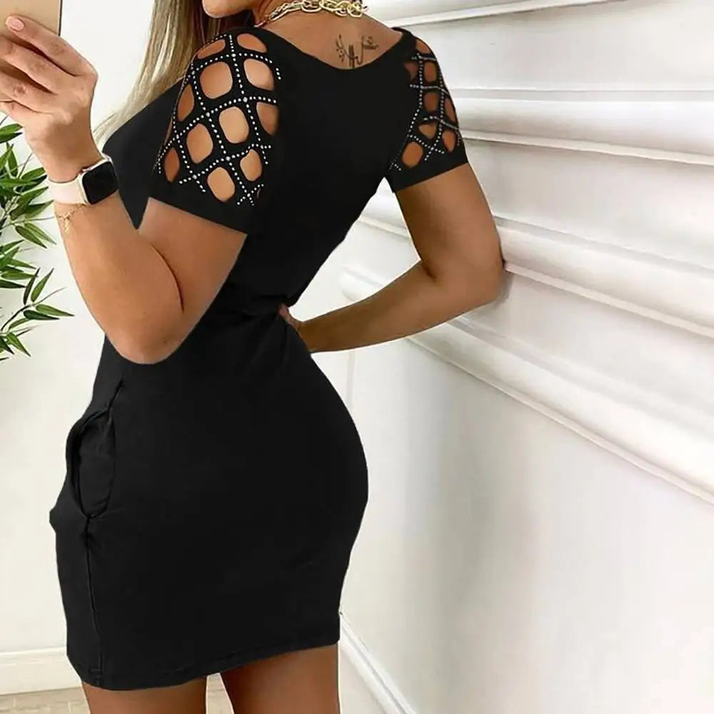 Sexy Club Hip Dress For Women 2023 Summer Slim Fit Short Skirt Elegant Pullover Female Y2K Crop Midi Dresses Vestido Girl Clothe  Amaijoin