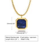 Carregue a imagem no visualizador da Galeria, Men Pendant Necklce Geometric,Tiger&#39;s Eye Stone Necklace Lapis Lazuli Stone Pendant, Mens Necklace Royal Pendant Mens Necklace  Amaijoin
